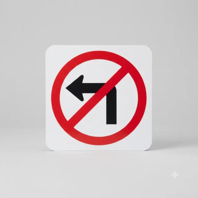 Ontario road sign: You must not make a left turn.