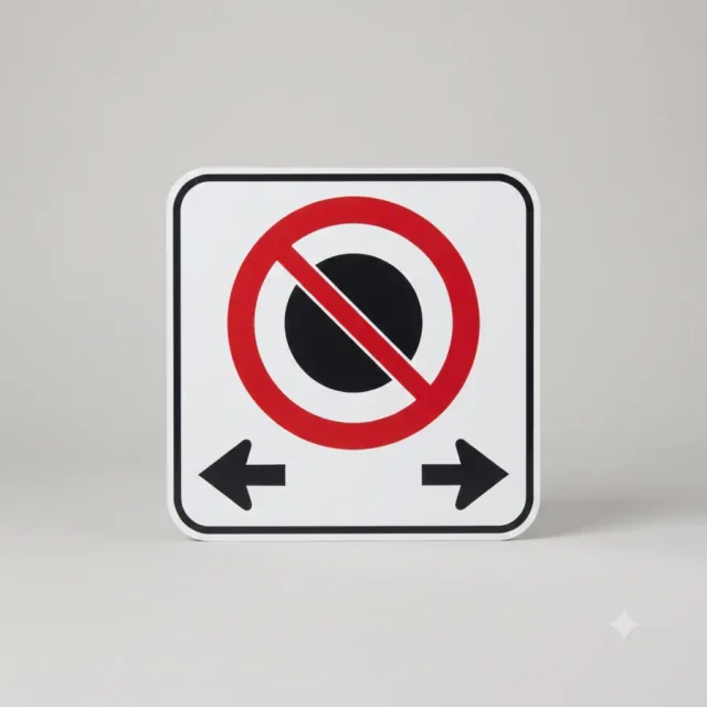 Ontario road sign: No stopping is permitted in this zone.
