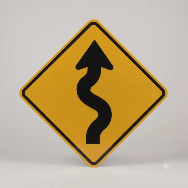 Ontario road sign: A winding road is ahead.