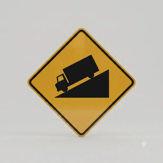 Ontario road sign: A steep hill is ahead.