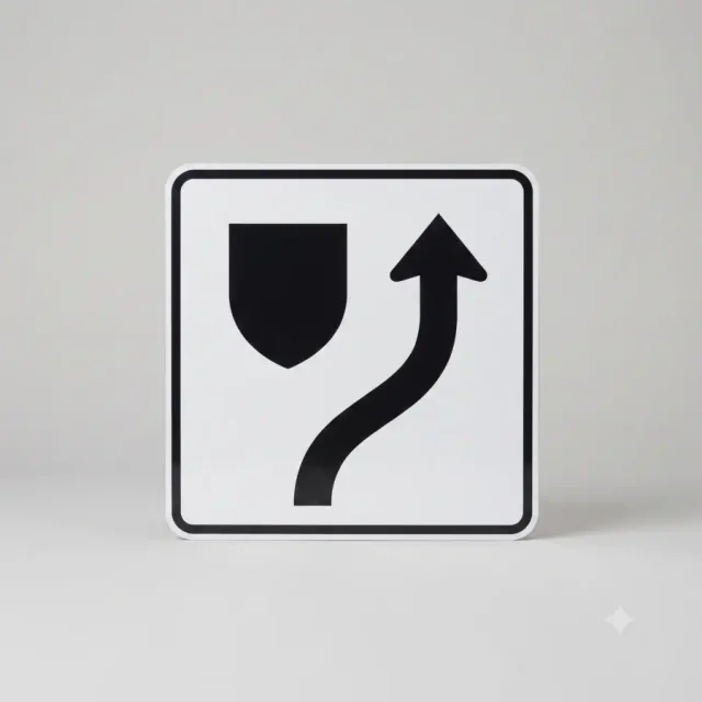 Ontario road sign: Pass to the right of the obstruction or island.