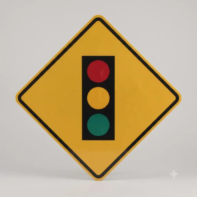 Ontario road sign: Traffic signals ahead.