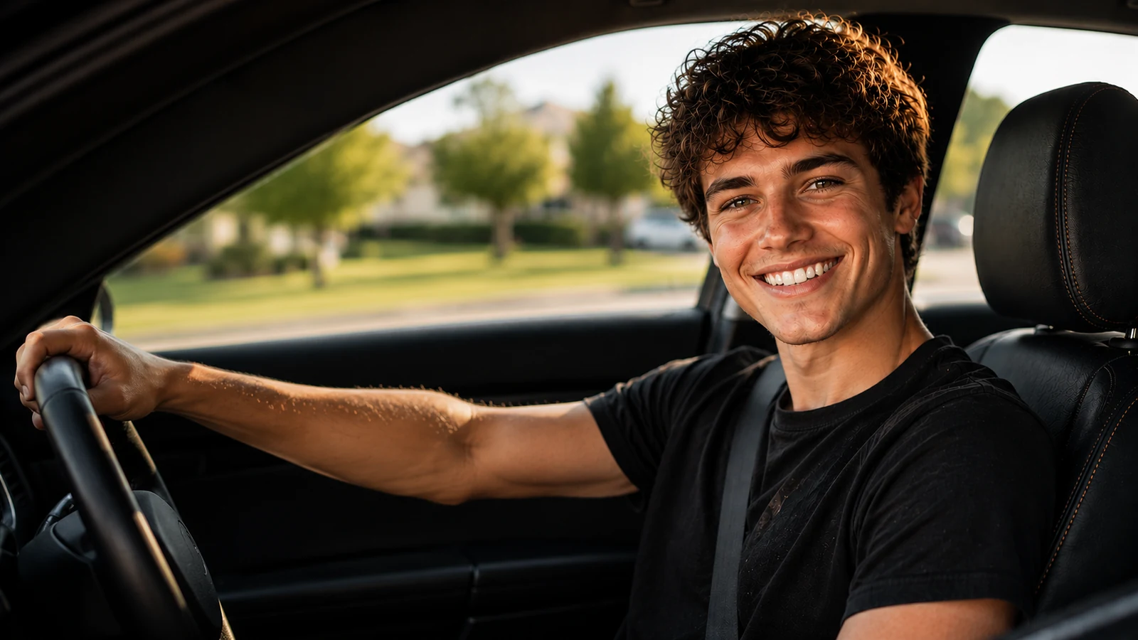 Driving student practicing maneuvers for Ontario road test